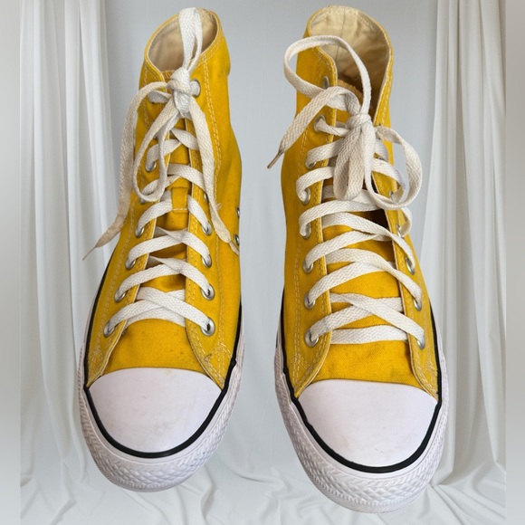 Converse All Stars Yellow Canvas Hi-Top Sneakers Men 10 Women 12 - Picture 1 of 8